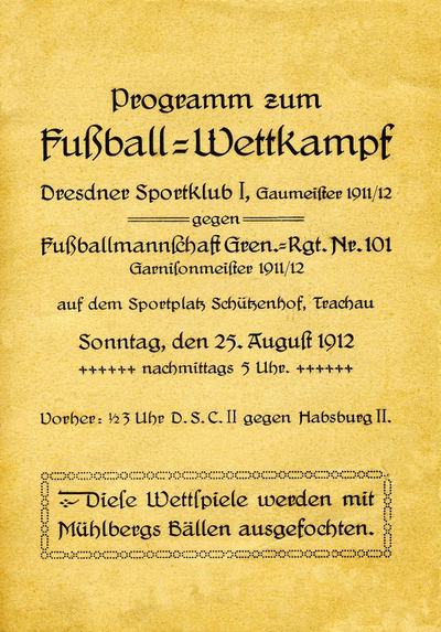1. Mannschaft 1912/1913 DSCArchiv.de